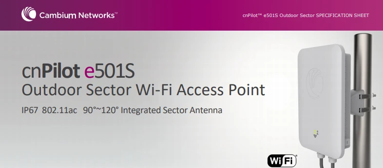 enterprise outdoor access point cambium cnpilot e501s sector antenna cambium networks cambiums cnpilot poe injector